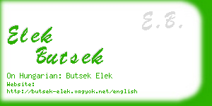 elek butsek business card